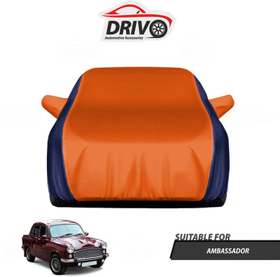 Drivo Car Cover For HM Ambassador (With Mirror Pockets)(Blue, Orange)