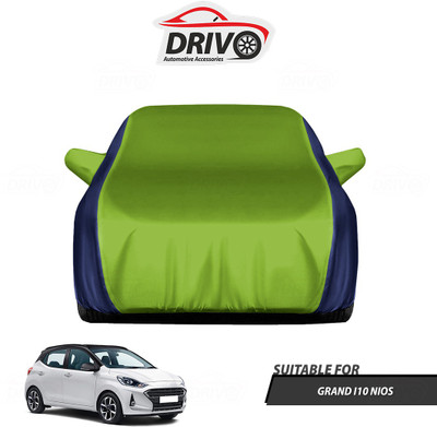 Drivo Car Cover For Hyundai Grand i10 Nios (With Mirror Pockets)(Blue, Green)