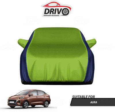 Drivo Car Cover For Hyundai Aura (With Mirror Pockets)(Blue, Green)