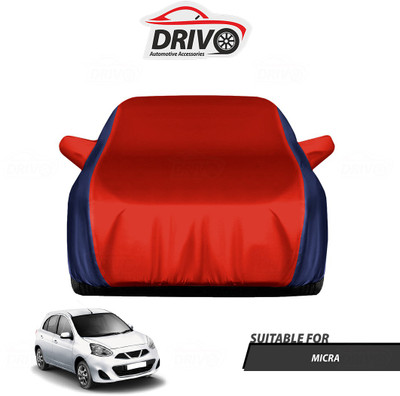 Drivo Car Cover For Nissan Micra (With Mirror Pockets)(Blue, Red)
