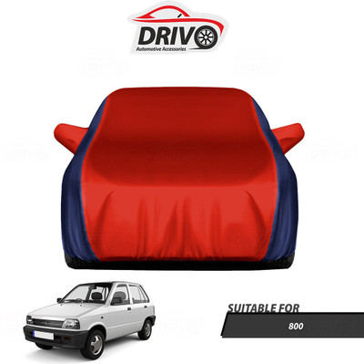 Drivo Car Cover For Maruti 800 (With Mirror Pockets)(Blue, Red)