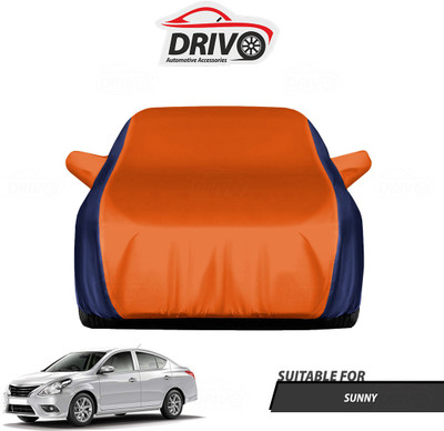 Drivo Car Cover For Nissan Sunny (With Mirror Pockets)(Blue, Orange)