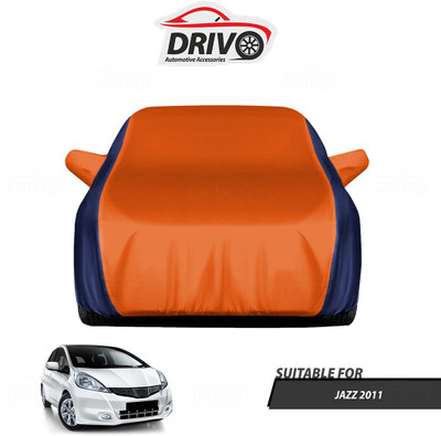 Drivo Car Cover For Honda Jazz (With Mirror Pockets)(Blue, Orange)