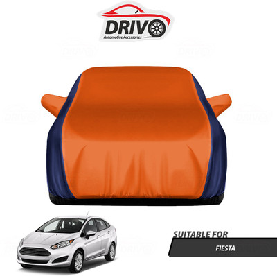 Drivo Car Cover For Ford Fiesta (With Mirror Pockets)(Blue, Orange)