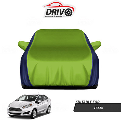 Drivo Car Cover For Ford Fiesta (With Mirror Pockets)(Blue, Green)