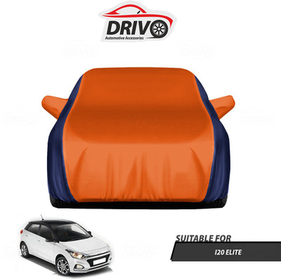 Drivo Car Cover For Hyundai Elite i20 (With Mirror Pockets)(Blue, Orange)