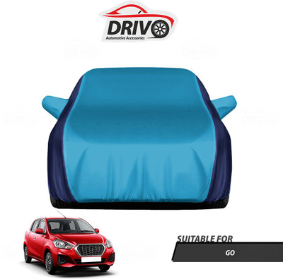 Drivo Car Cover For Datsun Go (With Mirror Pockets)(Blue)