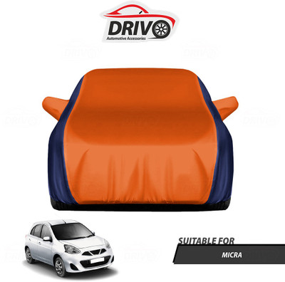 Drivo Car Cover For Nissan Micra (With Mirror Pockets)(Blue, Orange)