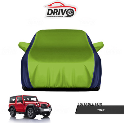 Drivo Car Cover For Mahindra Thar (With Mirror Pockets)(Blue, Green)