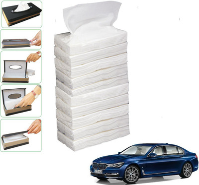 KOZDIKO 10 SET REFILLER WITH 100 PULLS (200 SHEETS) FOR BMW Series 7 Vehicle Tissue Dispenser(White)