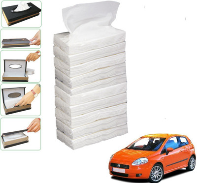 KOZDIKO 10 SET REFILLER WITH 100 PULLS (200 SHEETS) FOR FIAT GRAND PUNTO Vehicle Tissue Dispenser(White)