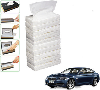 KOZDIKO 10 SET REFILLER WITH 100 PULLS (200 SHEETS) FOR BMW Series 5 Vehicle Tissue Dispenser(White)
