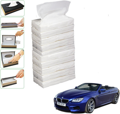 KOZDIKO 10 SET REFILLER WITH 100 PULLS (200 SHEETS) FOR BMW Series 6 Vehicle Tissue Dispenser(White)