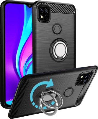 Unistuff Back Cover for Mi Redmi 9, Mi Redmi 9C, Mi Redmi 9 Activ, Redmi 9, Redmi 9C, Redmi 9 Activ, Poco C31(Black, Ring Case, Pack of: 1)