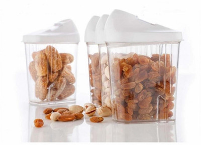 Miranshi Enterprise Aluminium Grocery Container  - 250 ml(Pack of 4, White)