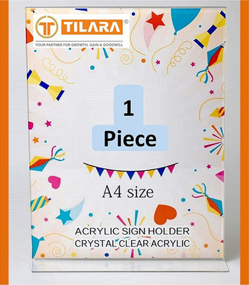 TILARA 1 Compartments Acrylic Ad Frame Display Stand(clear)