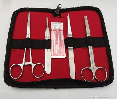 ARINEO Dressing Surgical instruments set Made High Quality Stainless steel Grade 410 with 2 blades Utility Forceps Surgical Scalpel(Pack of 2)