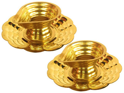 w3rocks Brass (Pack of 2) Table Diya Set(Height: 1 inch)