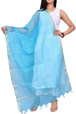 AVINZO Net Checkered Women Dupatta