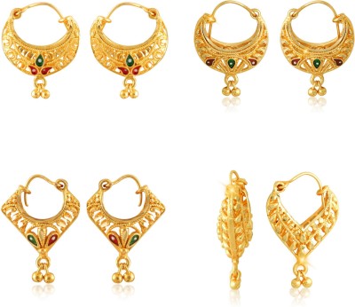 VIGHNAHARTA Vighnaharta Allure Beautiful Earrings Elite Chic Gold Plated Clip on Bucket,basket and Chand Bali earring Combo For Women and Girls (4 Pair Earing) VFJ1395-1181-1391-1180ERG Alloy Earring Set