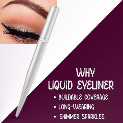 MYEONG THE PERFECT EYELINER LONG LASTING SHIMMER SILVER PEN DIAMOND EYE MAKE UP LINER 1.5 g(silver)