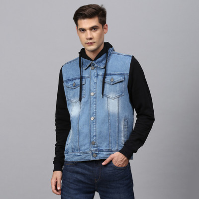 CAMPUS SUTRA Full Sleeve Colorblock Men Denim Jacket