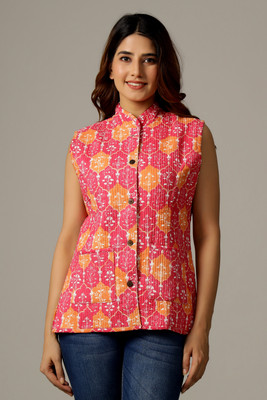 Ravaiyaa - Attitude Is Everything Sleeveless Floral Print Women Jacket