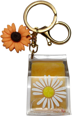 heeva creation Floating Creative Liquid Filled Acrylic Bottle KeyChain With Charm.1 Piece.(Orange) Key Chain