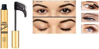 GFSU BEST QUALITY EYE MAKE UP EYE LASK HIGH IMPACT JAT BLACK LONG AND THICK MASCARA 10 ml(BLACK)