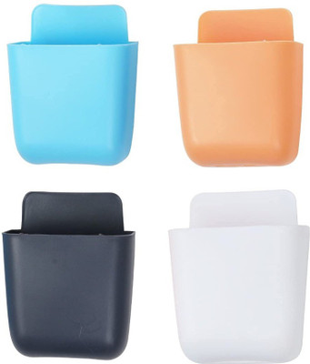 FLORICAN Pack of 4 Multipurpose Hanging Holder for Mobile / TV Remote / AC Remote| Mobile Phone Charing Wall Mobile Holder