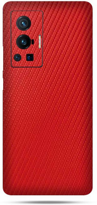 OggyBaba vivo x70 pro, Phone Back side Protector and Camera Protector Mobile Skin(Charming Red Carbon Fibre Skin Matte Finish Skin)