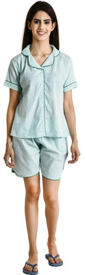MONAL Women Solid Multicolor Top & Shorts Set