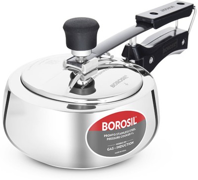 BOROSIL Pronto 1 L Inner Lid Induction Bottom Pressure Cooker(Stainless Steel)