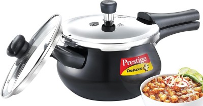 Prestige Deluxe Duo Hard Anodized Handi Shape 3 L Outer Lid Induction Bottom Pressure Cooker(Hard Anodized)
