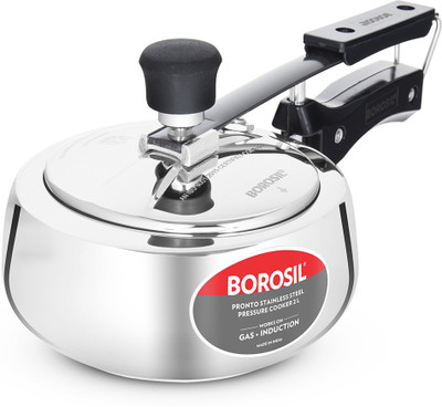 BOROSIL Pronto 2 L Inner Lid Induction Bottom Pressure Cooker(Stainless Steel)