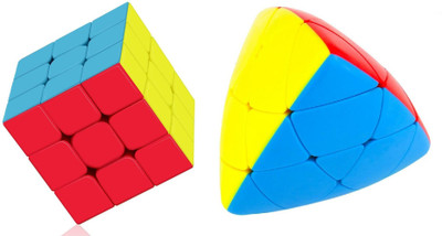 Authfort 3x3 mastermorphix stickerless high speed cube & 3 X 3 Stickerless Cube combo pack of 2(2 Pieces)