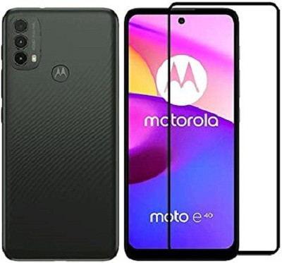 BRENZZ Edge To Edge Tempered Glass for Motorola Moto e40, Moto e40(Pack of 1)