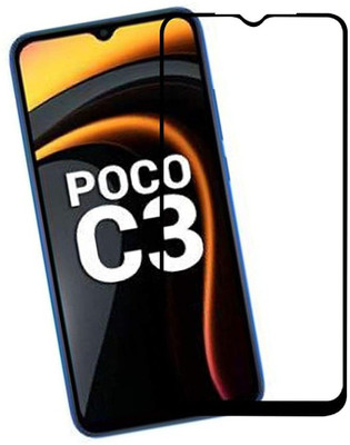 NKCASE Edge To Edge Tempered Glass for Poco C3, Poco M2(Pack of 1)