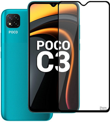 NKCASE Edge To Edge Tempered Glass for Poco C3, Poco M2(Pack of 1)