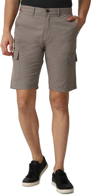 PETER ENGLAND Self Design Men Beige Regular Shorts