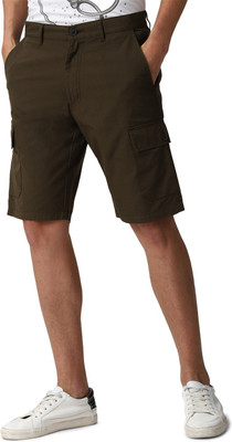 PETER ENGLAND Self Design Men Brown Regular Shorts