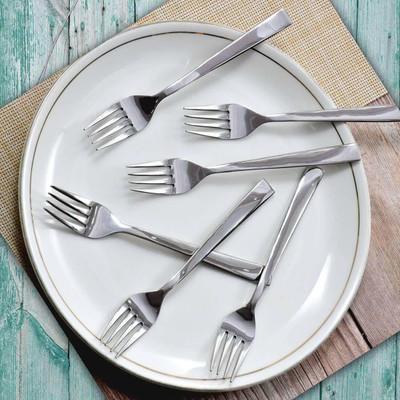 Fanqew 20CM Dinner Forks Stainless Steel Table Spoon Set(Pack of 6)