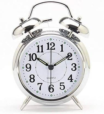TRIVYOM Analog Silver Clock