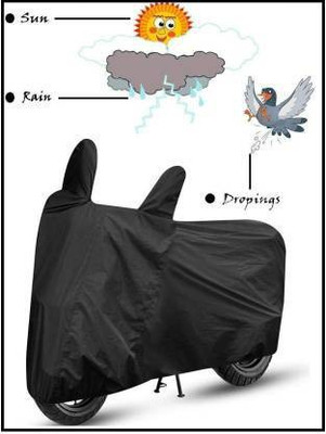 THE REAL ARV Waterproof Two Wheeler Cover for Yamaha(Ray ZR, Black)