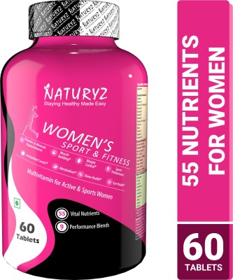 NATURYZ Womens Sport Daily Multivitamin tablets for Women with 55 Vital Nutrients(60 No)