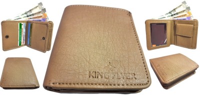 KINGFLYER Men Beige Artificial Leather Wallet(6 Card Slots)