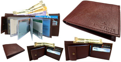 KINGFLYER Men Casual Maroon Artificial Leather Wallet(9 Card Slots)