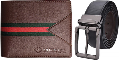 MEXUS Wallet & Belt Combo(Brown, Black)