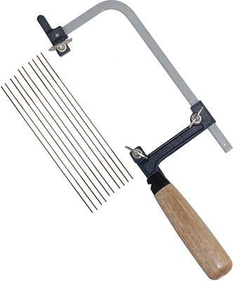 Scorpion Saw Frame Adjustable with 144 Piece Blades For Gold and Silver and Other Art n Craft Use (75mm Inner Height)