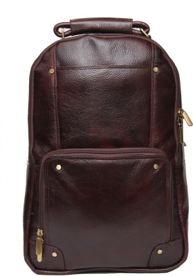 C Comfort Genuine Leather 15 L Medium Laptop Backpack(Brown)